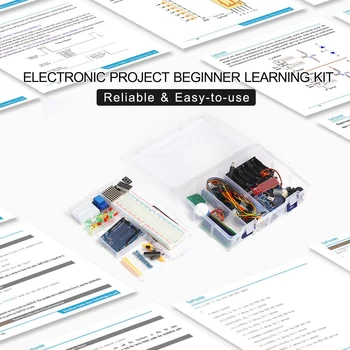 Starter Kit Elektrooniline Projekti Algaja Õppe Komplekt koos Anduritega Stepper Motor Breadboard Jumper Wire LED Elektroonika Osa