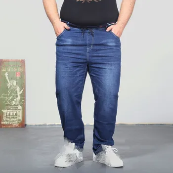 Ülegabariidiliste teksad 300 naela ekstra suured PÜKSID Suured mehed 160kg õhuke Kevad-suve püksid 8XL 60 suur Szie 10XL meeste teksad
