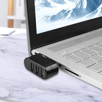 Kuum USB-Jaoturid 3 liidest, USB 2.0 Mini Hub Pöörata Splitter Adapter Rummu ARVUTI Sülearvuti Sülearvuti Mac Usb 2.0 Hub Jagaja
