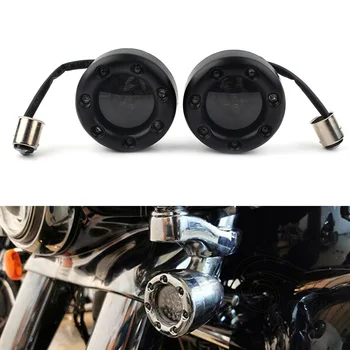 1Pair Mootorratta LED-Black Fire Ringi suunatuled Tuli Harley Davidson Softail Dyna Sportster XL 883 1200 FLST FLHT FXD FXB