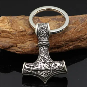 Hulgi-10 tk Punk Võti Ketid Thor hammer Viking Amulett Haamer Skandinaavia Võtmehoidja Norse Ehted Võtmehoidja Meeste Kingitus fj110