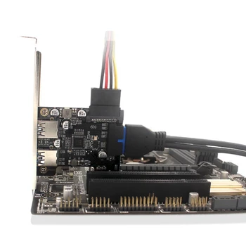 PCIE, ET USB3.0 Quad-Sadama Laiendamine Kaardi 19Pin/20Pin laienduskaardi Toetus PCI-E X1 Pesa ühildub X4/X8/X16 Pesa
