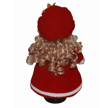 30cm Tõetruu Portselanist Nukk Punane Ruuduline Kleit, Müts, mille Stand Kit #1