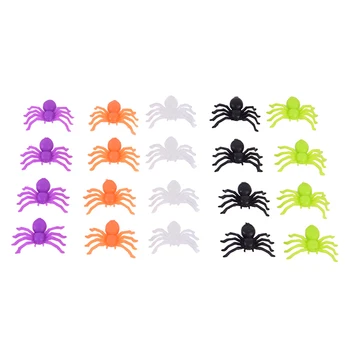 200pcs/palju Halloween Mini Plastikust Mitmevärviline Spider Nalja Sünnipäevaks Mänguasjad DIY Teenetemärgi DIY Pool Dekoratiivsed Rekvisiidid juhuslik värv