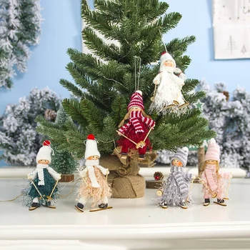 Silmkoelised Santa Claus Lumememm Nukk Kaunistused, Ripatsid Jõulupuu Rippuvad Kodu Kaunistamiseks Pulmad Xmas Pool Decor