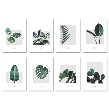 Skandinaavia Rohelise Taime Lehed Lõuend Print Kunsti Olemus Maastiku Seina Maali Nordic Plakat Minimalistlik Kodu Kaunistamiseks Pilt