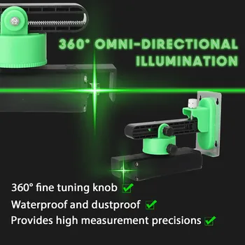 360 Superbright Roheline Laser Line Vallitamine Masina Komplekt Seina külge kinnitatav Konsool koos 360 peenhäälestuse Nupp