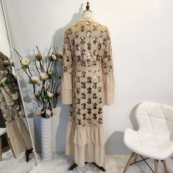 Ehitud profileerimine Avatud Abaya Kimono seal kaftan Moslemi Kampsun, Kleit Abaya naine türgi Islami Riided Kauhtana Djellaba F1846