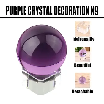 2017 Uus Unisex Looduslik Kvarts Purple Magic Ring Crystal Healing Palli, Kera 40mm + Stand Koju Õnne Teenetemärgi