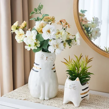 Jaapani Keraamika Kass Lillepoti Loominguline Vaas Looma Skulptuur lillepotte Dekoratiivsed Keraamilised Potid Taimede Kontori Kaunistamiseks