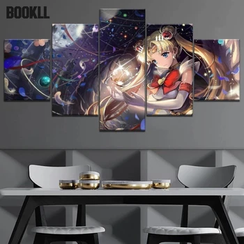 5 Tükki Seina Art Lõuend Klassikaline Anime, Manga Sailor Girl Joonis Plakatid Ja Pildid Kaasaegse Kodu Kaunistamiseks Kawaii Tuba Magamistuba