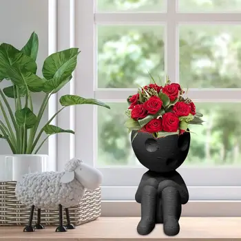 Inimese Kujuline Kunst Skulptuur lillevaasi Taime Pott DecorationCreative Desktop Decor Kodus elutoas Asukoht