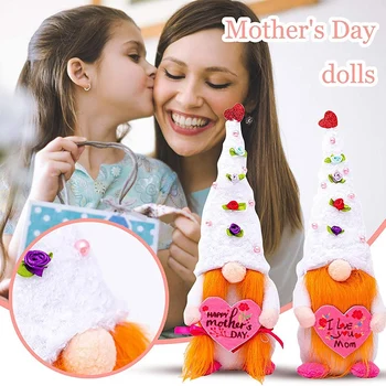 Õnnelik Ema Päev Gnome -, Plüüš-Elf Kaunistused, Armastus Südames Armastus Ema Teemaline Käsitöö Teenetemärgi Kaunistused