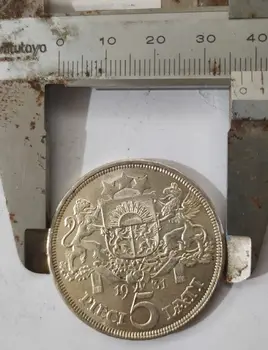 Läti hõbemünt 1931 5 Lat 37mm Vana Päris Hõbedast Originaal Mündid Laekuva Mündi Euroopas