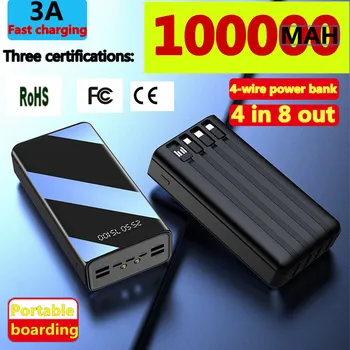Uus Power Bank 100000mAh TypeC Micro-USB-Kiire Laadimine Powerbank LED-Ekraan, Kaasaskantav Väline Aku Laadija telefoni tablett