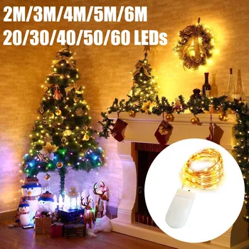Jõulud LED Light LED Haldjas Kerge Akutoitega vasktraat Xmas Veekindel Tuled Puhkus Pool Pulm Teenetemärgi D30