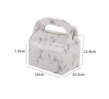 10tk Jõupaber Kastid Koogid marmorja mustriga Muster Valge Kartong Paber Kotid pakkimiseks ja Muffin Kaasaskantav Pakkimine Kasti Äri