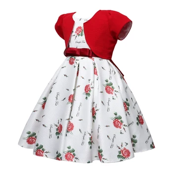 Hetiso 2021 Uute Laste Kleidid + Rätiku Roosi Lille Baby Kleit Tüdrukute Poole Palli Kleit Lapsed Riided Tüdrukutele Ametlik Kleidid