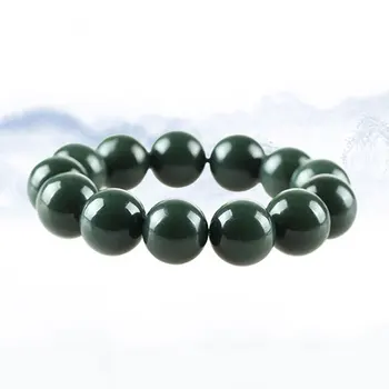 Looduslik Hetian Qingyu Bead Chain Jade Käevõru Trahvi Ehteid Õnnelik Ohutuse Amulett Jade Käevõru