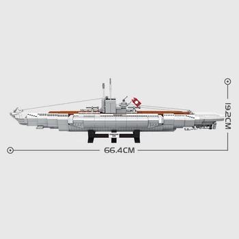 Sõjalise Saksamaa Mereväe Relva Laeva ehitusplokid Vedaja Sõjalaev U48 Allveelaeva Kit Tellised Klassikaline 3D Mudel Mänguasi Lapsele Kingitus