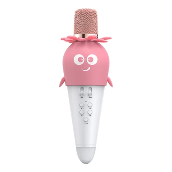 Laste Traadita Mikrofon, LED Värviline Valgus Karaokes Mikrofon Kaasaskantav Kõlar Mikrofon Nutikas Telefon TK