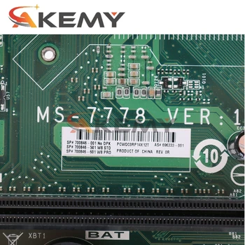 Originaal HP MS-7778 A75 Lauaarvuti Emaplaadi FM2 700846-001 696333-001 700846-501 700846-601 DDR3 Testitud Kiire Laev