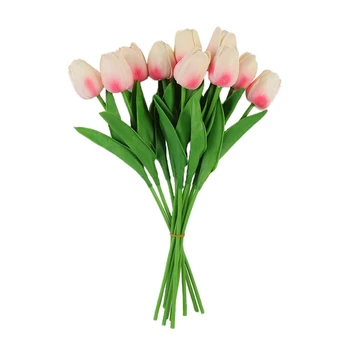 10TK tehislilled Painutada Juhuslikult PU Plastikust Tulbi Reaalne Touch Silk Flower Kodu Kaunistamiseks