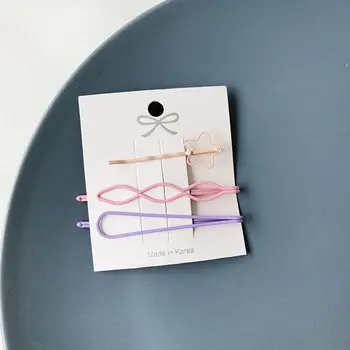 3tk/set korea Candy Värvi Lill klambri külge Õõnes Geomeetriline Metallist Juuksed Clip Bobby Pin Naiste Jaoks Tüdrukud, Juuksed Tarvikud