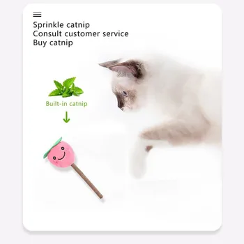 Puidust Lemmikloom Kass-nagu Kellad Hamba Interaktiivsed Mänguasjad Sisseehitatud catnip Kass-nagu Kellad Hamba Puidust Kitkumine Lollipop lemmikloomatarbed