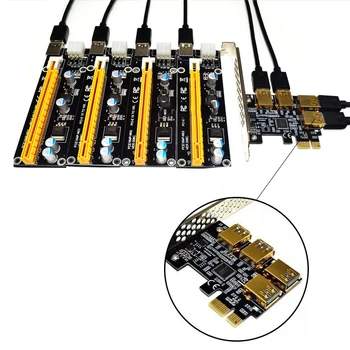 Uus PCIE PCI-E PCI Express Ärkaja Kaardi 1x Kuni 16x 1 Kuni 4 USB 3.0 Pesa Kordaja Hub Adapter Bitcoin Kaevandamine Kaevandaja BTC Seadmed