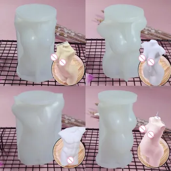 3D Kunst Keha Küünal Hallituse Silikoon Aroomiteraapia Küünla Kristalli Valuvormid Parfüümi Küünal Muutes Vaha Hallituse Laua Ornament