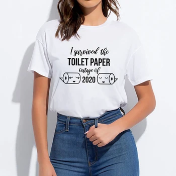 2020 rull paberit Kriisi Loovust Naljakas T-särk Naiste Murduvad üles tualettpaber T-särk Streetwear Lahti mugav Tshirt