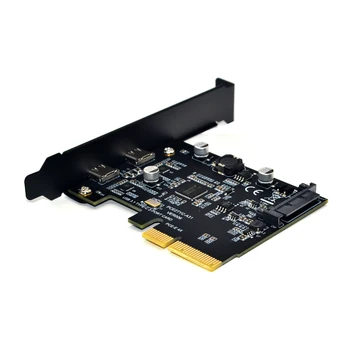 USB-3.1 PCIE Tõstja Kaardi Dual Pöörduv USB-3.1 Gen 2 Tüüpi-C Sadamates, PCI-E PCI Express X4 SATA 15Pin Pistik 10Gbps Lisada Kaart