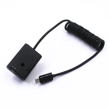 NP-FW50 Dummy Aku Koppel Adapter USB-C Võimsus Rullikeeratud Kaabel Sony A6500 A6300 A6000 a7 a72 a7s a7r