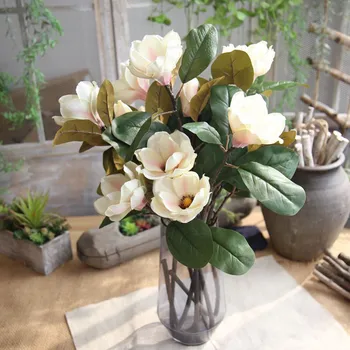 Kunstlik Võltsitud Lilled, Lehed Magnolia Õie Pulm Kimp Pool Home Decor kodu kaunistamiseks diy Võltsitud Lilled