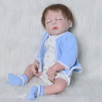 55cm Mood poiss kogu Keha Silikoon Uuestisündinud Baby Doll tüdrukute Mänguasjad Mängida Maja Mänguasjad Tõetruu Nukk Vastsündinud Brithday mänguasjad kingitus