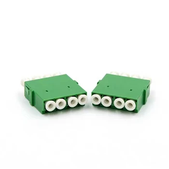 20pcs LC/APC Quad adapter roheline NR äärik fiiberoptiliste koppel LC APC Neljakordne ühemoodilisi ftth adapter tasuta kohaletoimetamine IL