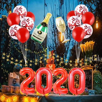 18pcs/set Uus Aasta 2020 32inch Number Foolium Õhupalli Jõulud Teenetemärgi Partei Kodu Täispuhutavad Pallid