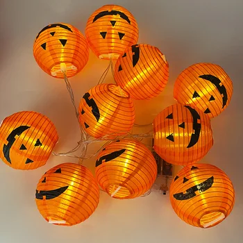 1,5 M 10LED Halloween Pumpkin Laternate String Tuled Aku Jõul Oranž Kõrvits Tuled Halloween Sise-Kaunistused