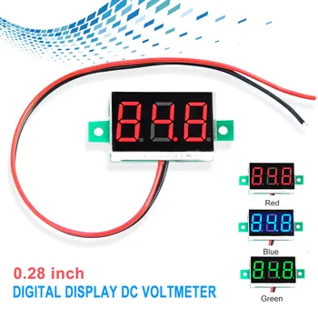 Mini Digitaalne Voltmeeter-Pinge Tester Arvesti 0.28-Tolline 2.5 V-30V, LED Ekraan, Elektrooniline Osad, Tarvikud, Digitaalne Ekraan Voltmeeter
