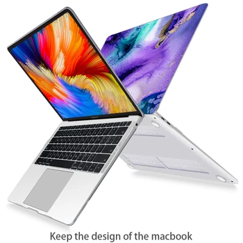Lilla abstraktne akvarell Ookeani Muster Laptop Case For Apple MacBook Pro Retina Õhu 12 13.3 tolline Uus Pro 15.4 tolli Katab kest