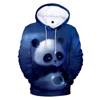 Kevadel ja Sügisel Uus 3D-Printimine Panda Mehed Naised Lapsed Streetwear Pullover Pikad Varrukad Vabaaja Dressipluus Tops