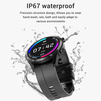 IP67, Veekindel Smart Watch Bluetooth Kõne Tervise Järelevalve Must Smartwatch Mens Kellad Multifunktsionaalne Sport Smartclock Uus
