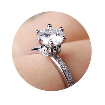 S925 Sterling Silver Teemant Rõngad Naiste 2021 Armas/Romantiline Pulm Jewlery Luksus Paarid Mood Hõbe ninarõngad