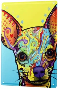 ALATES 2004. aastast Tina Märk Metallist Plaat Dekoratiivsed Märk Home Decor Laigud Koer Chihuahua
