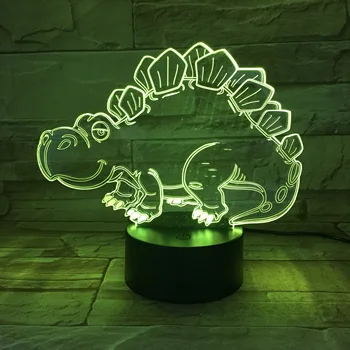 3D-646 Dinosaurus 3D LED Night Light Lamp Sõber, Baby Kingitus Nightlight USB-või Akutoitega Office Dekoratiivne Lamp 7/16 värvid