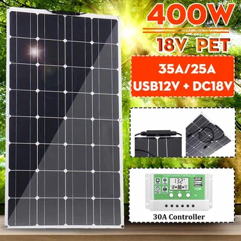 400W Solar Panel Kit Koos 10A ja 20A 30A Päikese Töötleja Semi-paindlik päikesepatareid Auto Jaht RV Aku Laadija