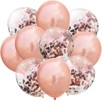 10tk/palju 12inch Lateks Õhupallid Konfetit Sünnipäeva Teenetemärkide Baloon Mix Pulm Teenetemärgi Heelium Rose Gold Air Ballon