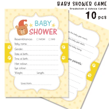 Baby Shower 10tk Poiss/tüdruk Soolise Paljastada Ennustus Kaart Partei Teenetemärgi Mängu Kaart Pere Sünnipäeva Interaktiivne Kingitus