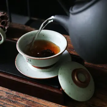 150ml Jaapani Stiilis Jäme Keraamika Gaiwan Keraamiline Kung Fu Tee Set Hiina Masters Cup Tee Tureen Teacup Tee Potid Koju Teaware